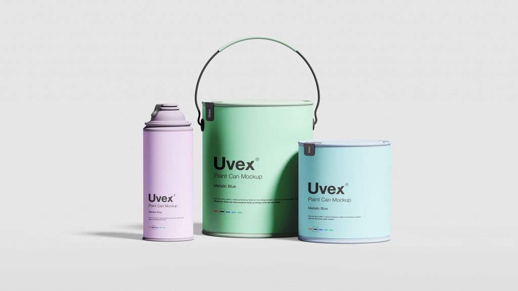 Mockup de latas de tinta - Criativo.Design