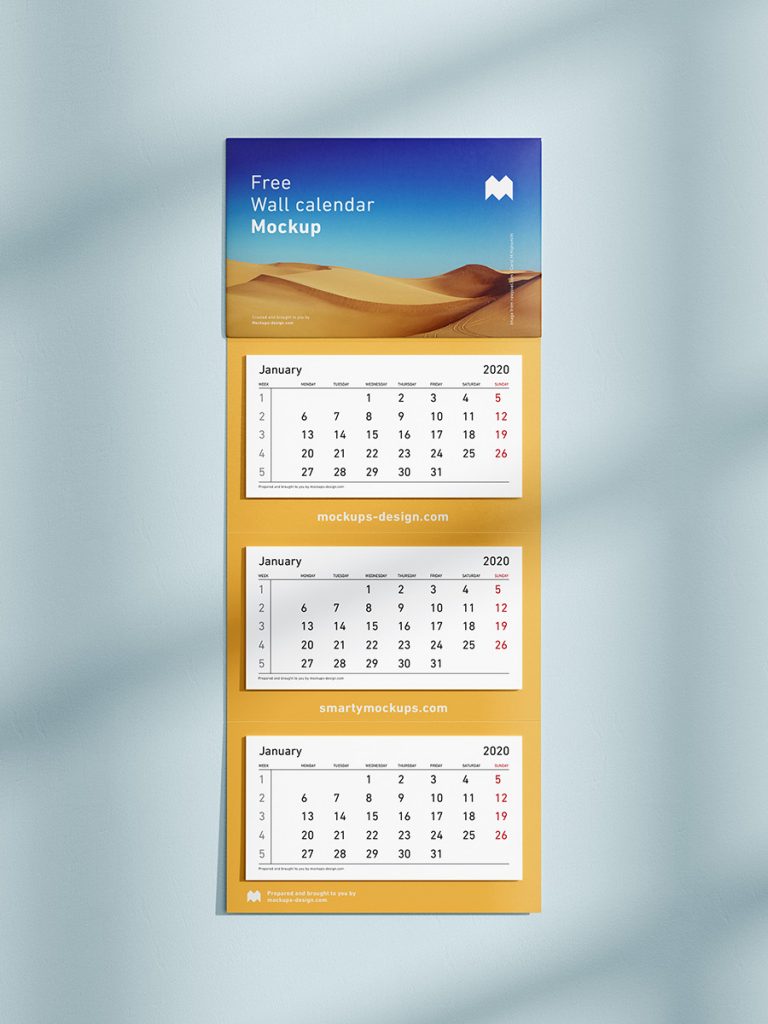 Mockup de calendário de parede grátis