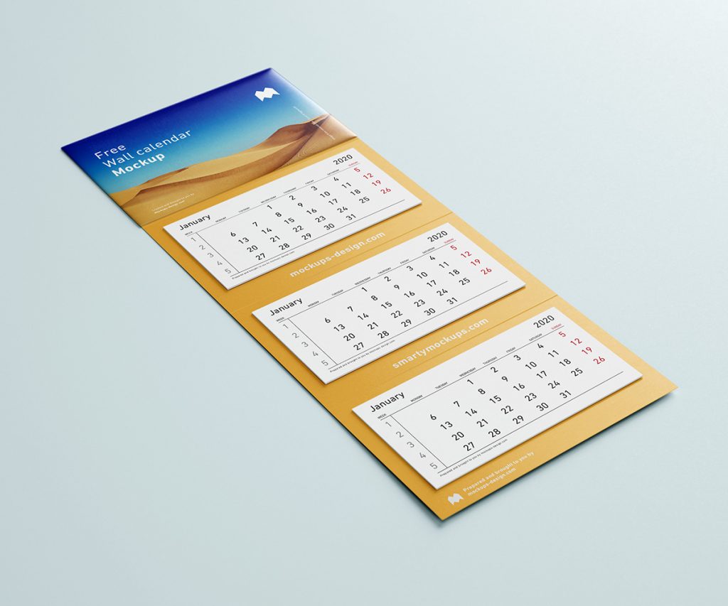 Mockup de calendário de parede grátis