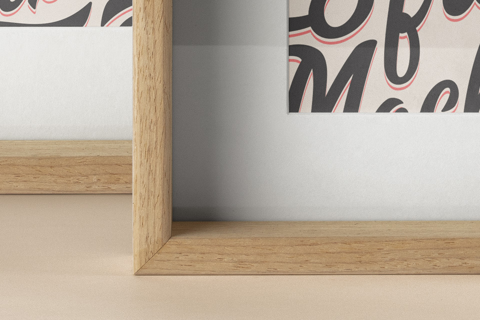 Download Mockup de quadro com moldura de madeira Grátis - Criativo.Design