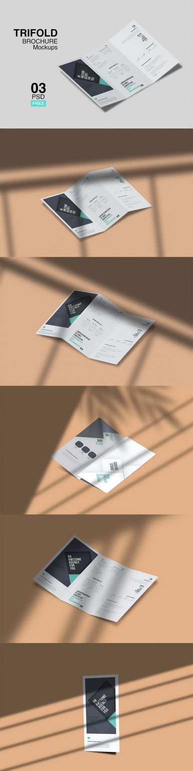 Mockup de folder com três dobras Grátis - Criativo.Design