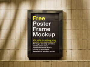 Mockup de poster com moldura preta grátis