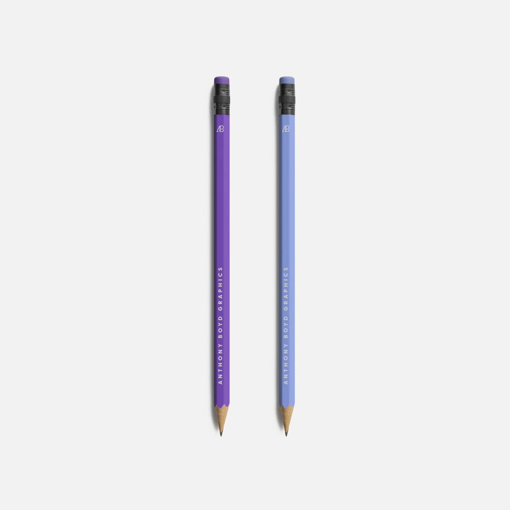 Mockup de dois lápis lado a lado grátis