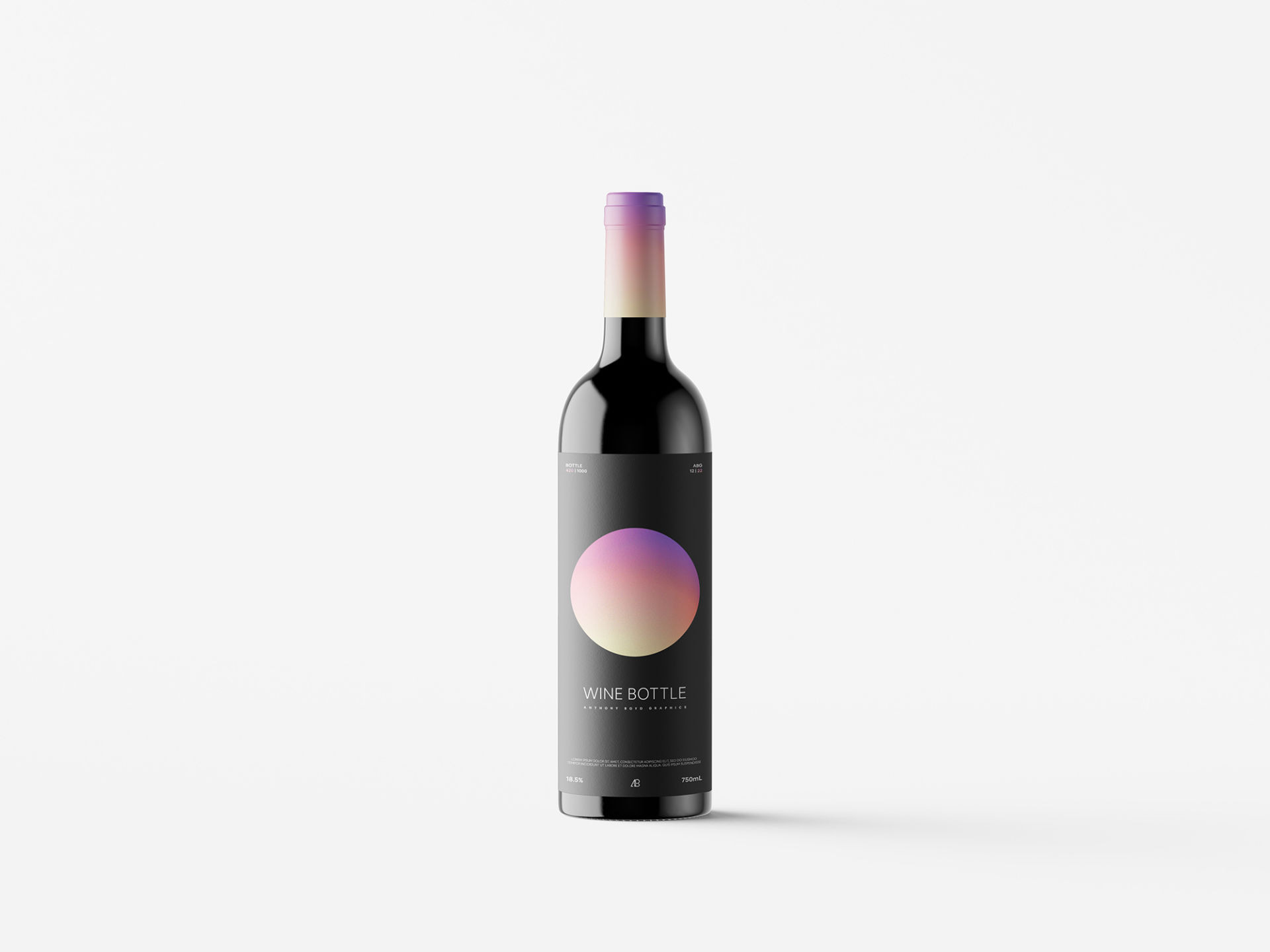 Mockup de garrafa preta de vinho grátis - Criativo.Design