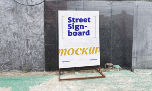 Mockup de Placa de Rua Urbana