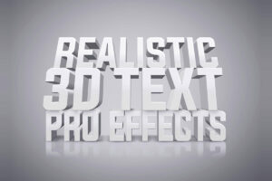 Efeito de Texto Textos Brancos 3D Grátis