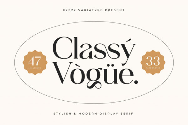 Vogue – Serif elegante Fonte Grátis
