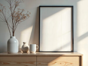 Mockup de Moldura Vertical Preta Grátis