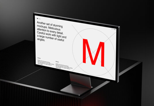 Mockup de Apple iMac Preto Grátis