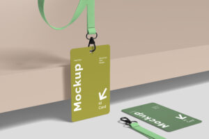 Mockup de Cracha com Cordão Grátis