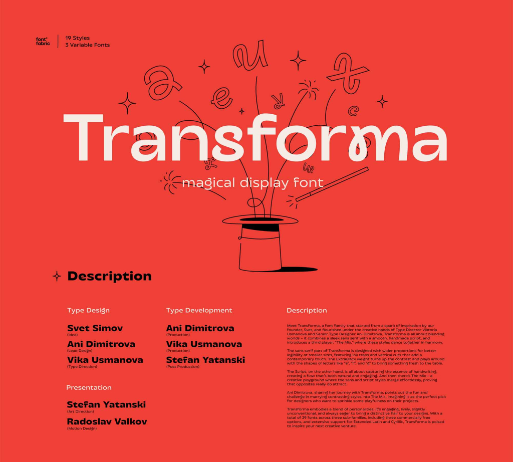 Transforma – Magical Display Fonte Grátis
