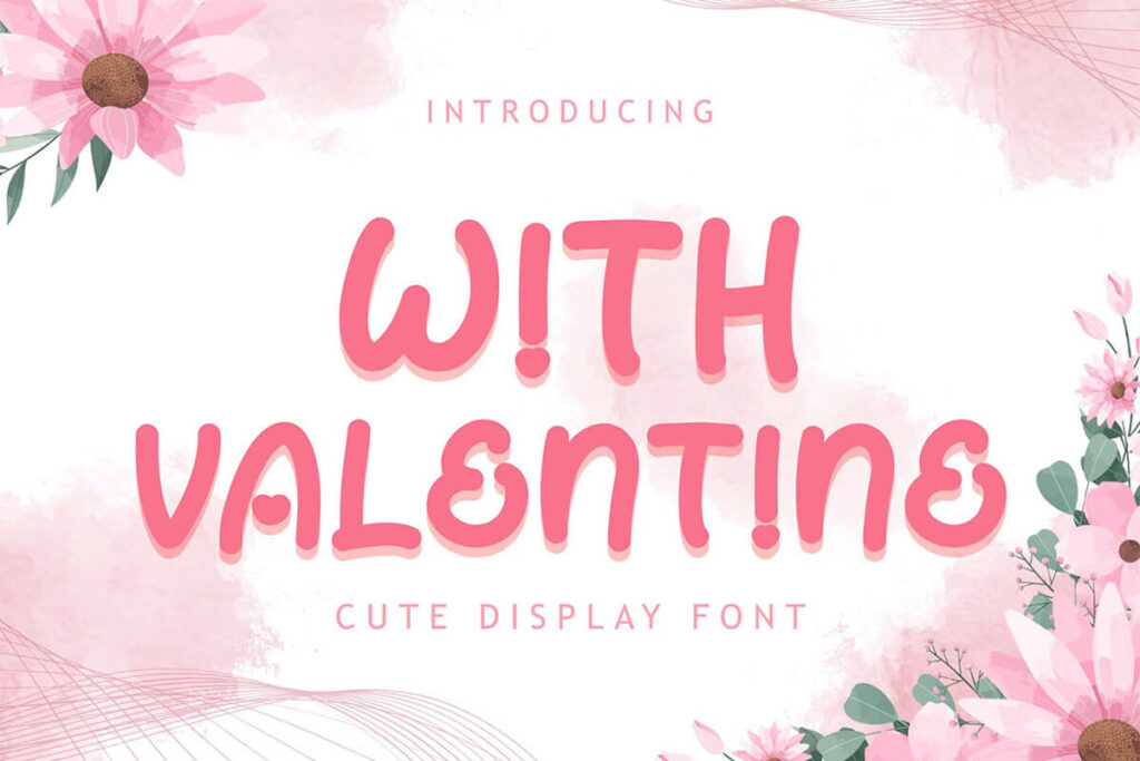 With Valentine – Display Fonte Grátis