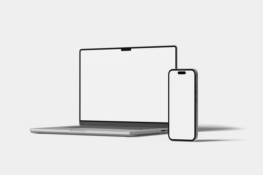 Mockup de MacBook e iPhone Junto Grátis
