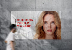 Mockup de Pôster Colado na Parede Grátis