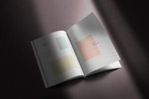 Mockup de Revista Aberta com Sombreado Grátis