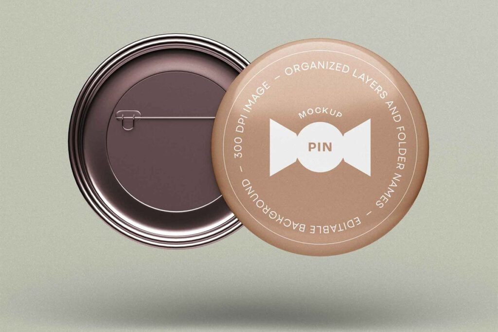 Mockup de Botton com Alfinete Grátis