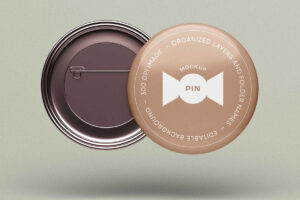 Mockup de Botton com Alfinete Grátis