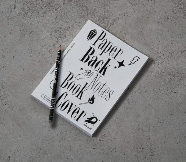 Mockup de Caderno com Lápis Grátis
