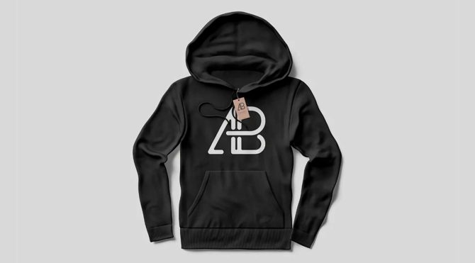 grey moletom com capuz mockup