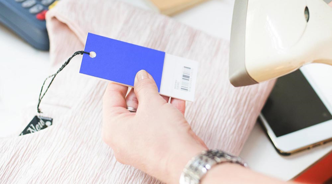 Clothing Price Tag With Barcode Mockup